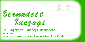 bernadett kuczogi business card